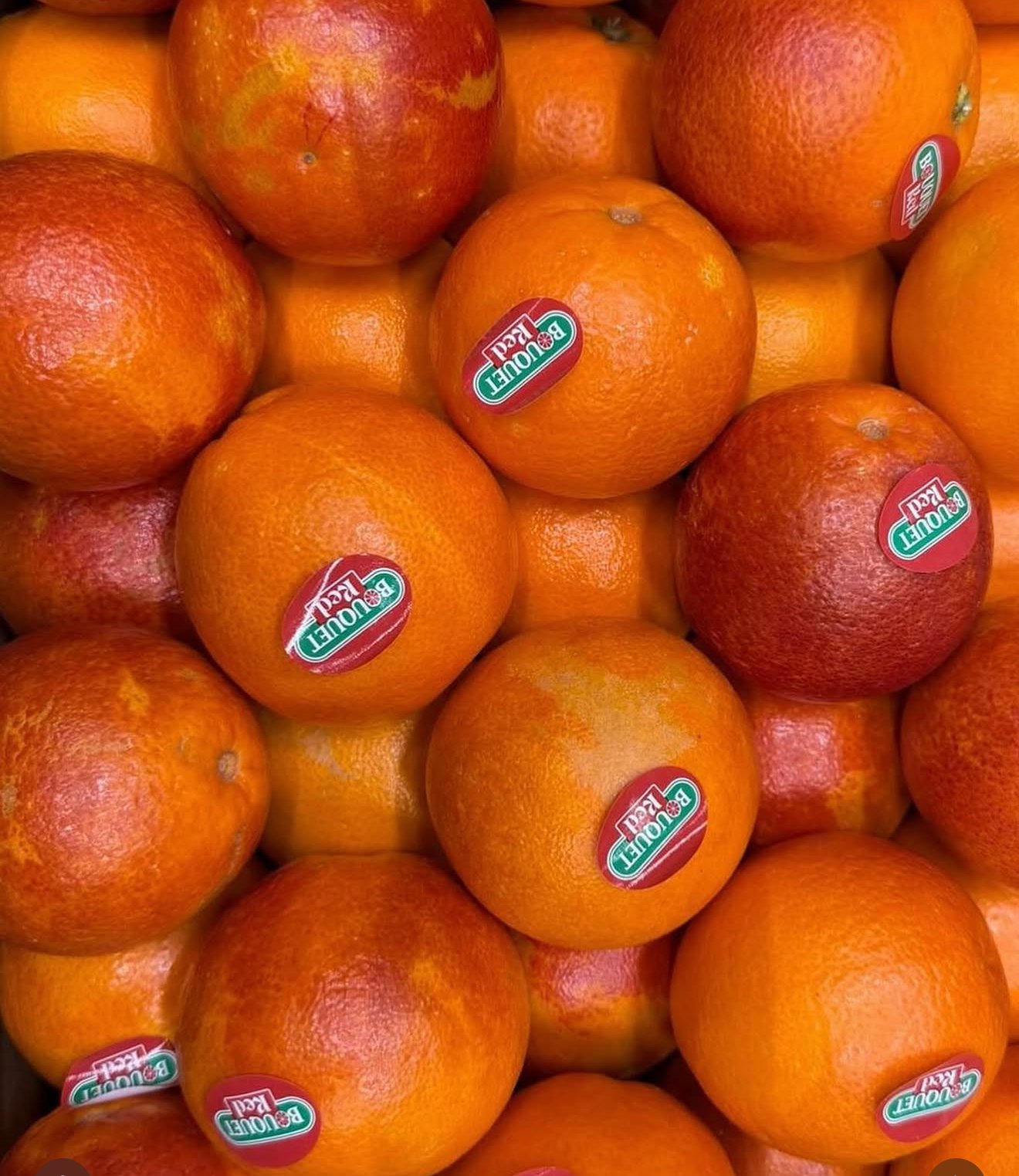 Crates of blood oranges